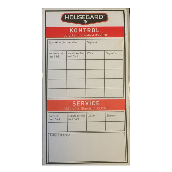 Kontrolmærkat - pulverslukker 6kg - housegard