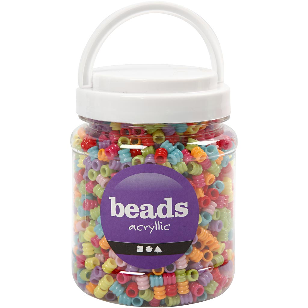 Bølgetøndemix, diam. 7 mm, hulstr. 3,5 mm, ass. farver, 265 g, 700 ml/ 1 ds.