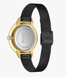 Hugo Boss dameur 1502601 Symphony guldfarvet og sort meshlænke lænke