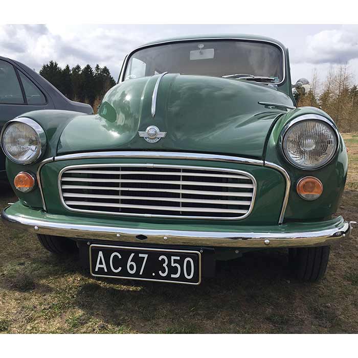 Nummerpladeramme i rustfrit stål 408×108 mm til klassiske biler - 1 Stk. - Netlager