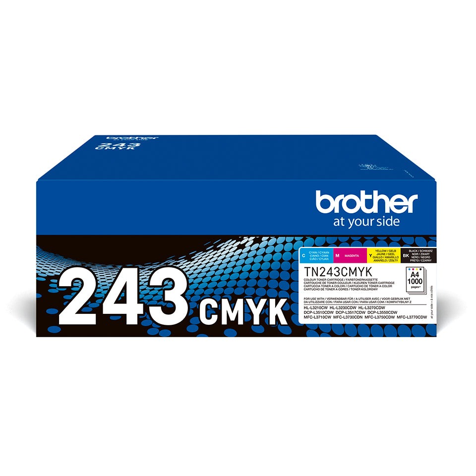Brother TN 243CMYK Value Pack Sort Gul Cyan Magenta 1000 sider Toner