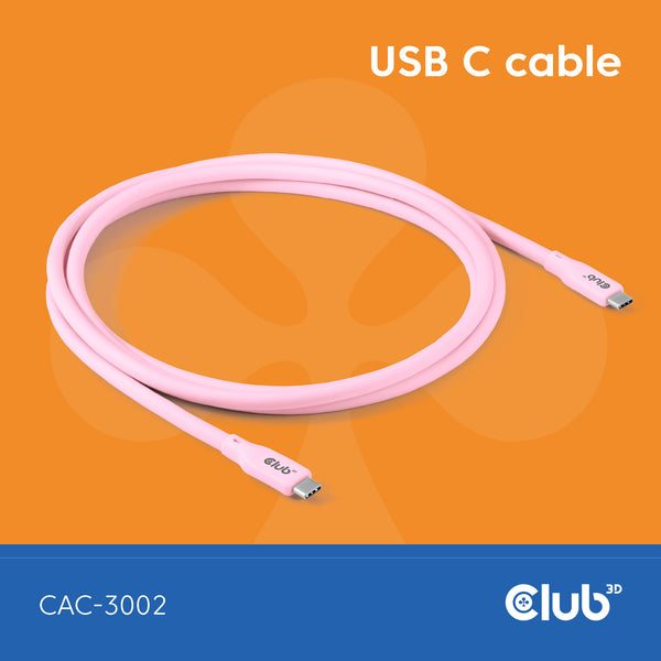 Club 3D USB4 USB Type-C kabel 2m Pink