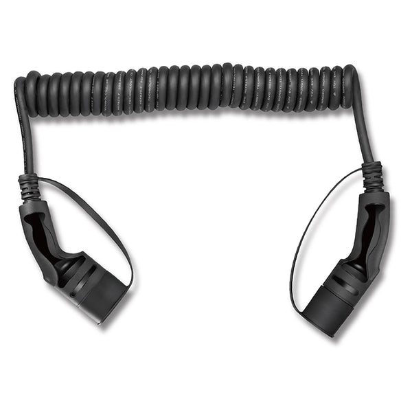 Spiralladekabel Type 2 32A 3-faset 5 m - 22 kW opladning, kompatibelt med de fleste elbiler - avant