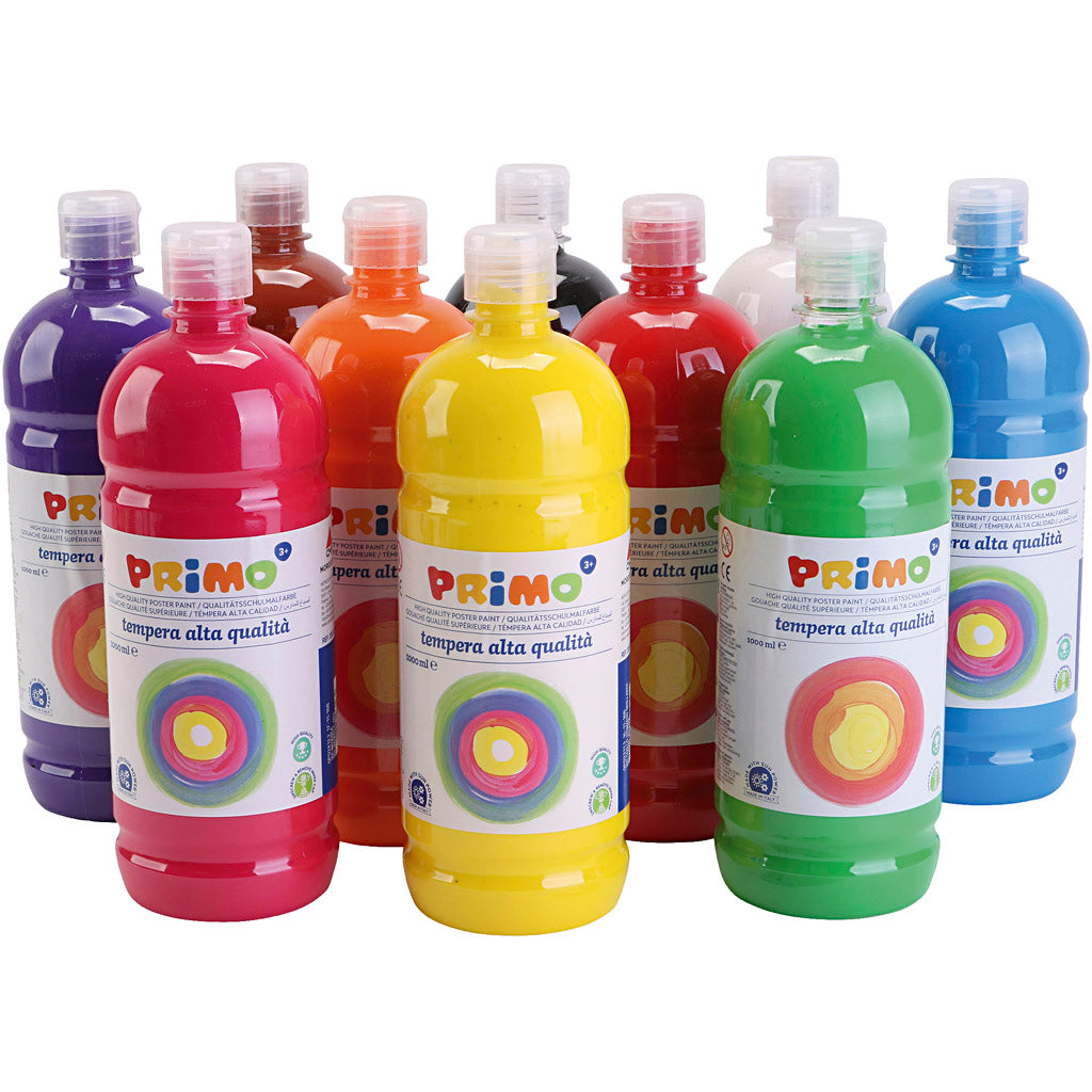 PRIMO Temperamaling Mat - 10x1000 ml Ass. Farver