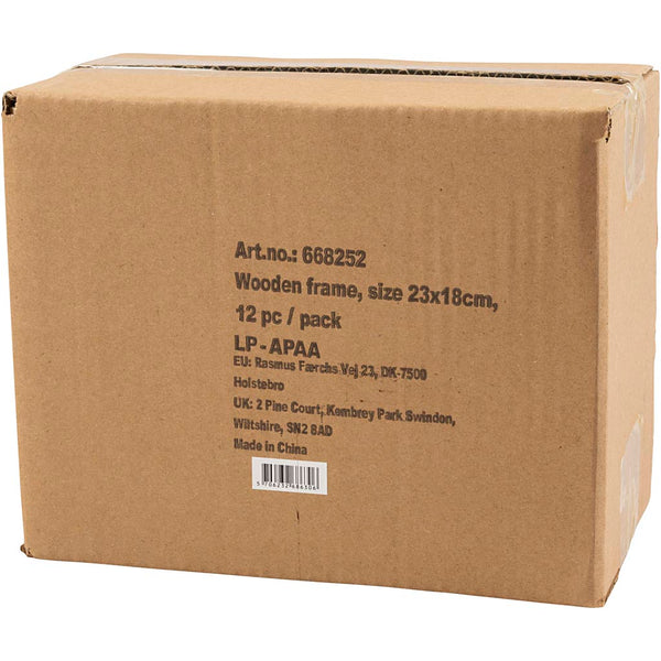 Ramme i træ, str. 23x18 cm, 12 stk./ 1 pk.