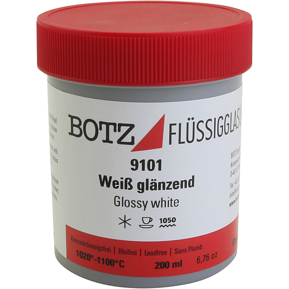 Hvid lertøjsglasur, 200 ml - Klar til brug