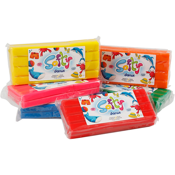 Softy Modellervoks, ass. farver, 6x500 g/ 1 pk.