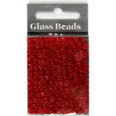Rocaiperler, diam. 4 mm, str. 6/0, hulstr. 0,9-1,2 mm, klar rød, 25 g/ 1 pk.