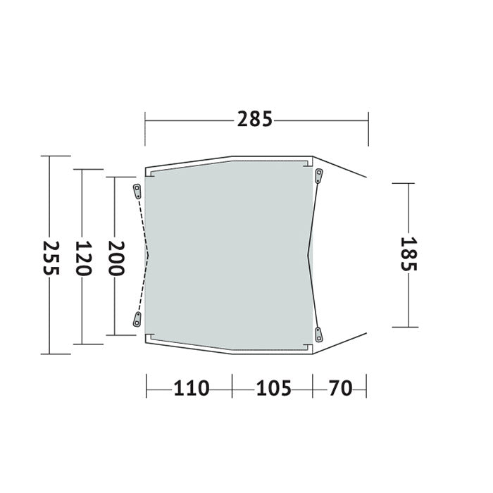 Biltelt til dobbeltdørs biler Dunecrest L - kompatibel VW T5/T6, Mercedes W639/W447, Tesla Model Y - Outwell