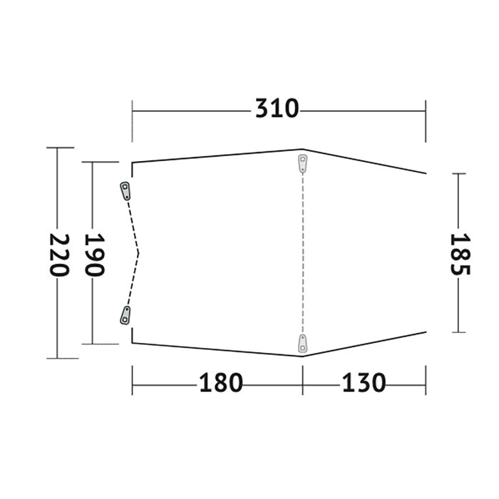 Biltelt Sandcrest L vandtæt til VW T5/T6, MB W639/W447, Tesla Model Y - Outwell