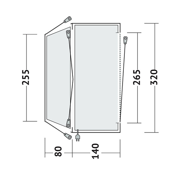 Biltelt til campervan/VW Multivan med aftageligt gulv, UPF30+ og HookTrack - Outwell