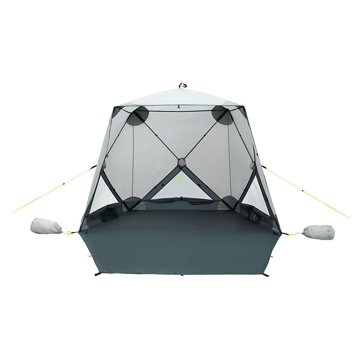 Strandtelt hurtigt opsat med Rapid-pitch Lite, sandfyldte hjørneposer, ventilering - Outwell