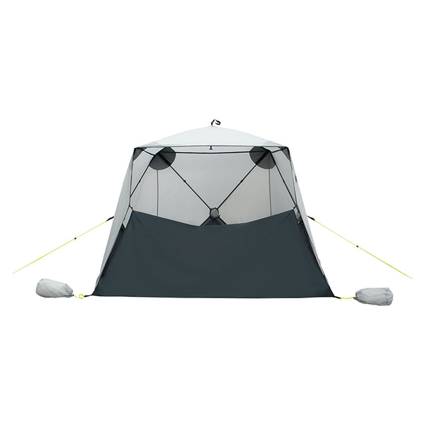 Strandtelt hurtigt opsat med Rapid-pitch Lite, sandfyldte hjørneposer, ventilering - Outwell