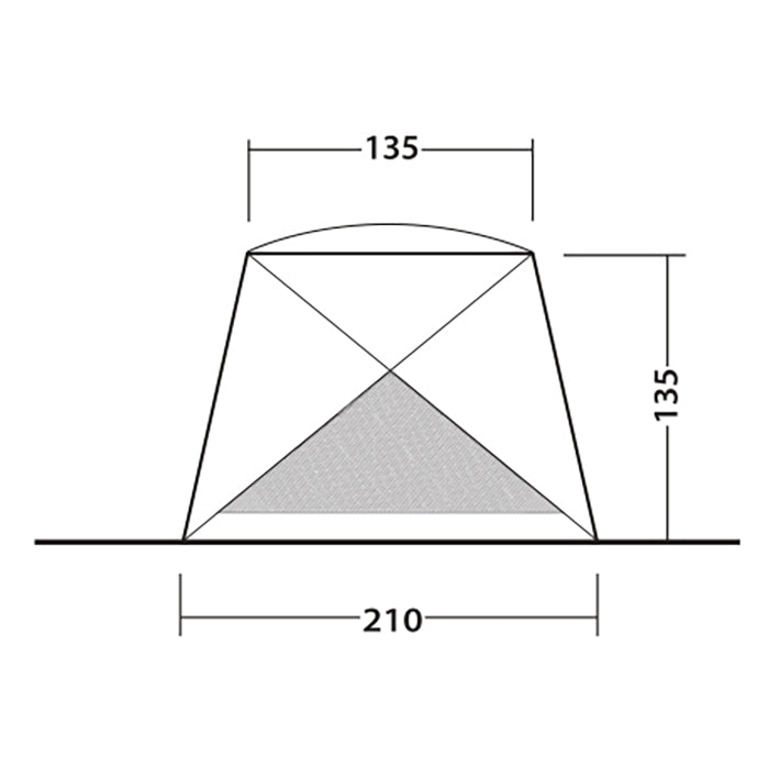 Strandtelt hurtigt opsat med Rapid-pitch Lite, sandfyldte hjørneposer, ventilering - Outwell