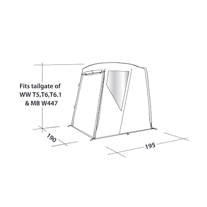 Biltelt til VW T5/T6/T6.1 & MB W447 med bagklap - Easy Camp