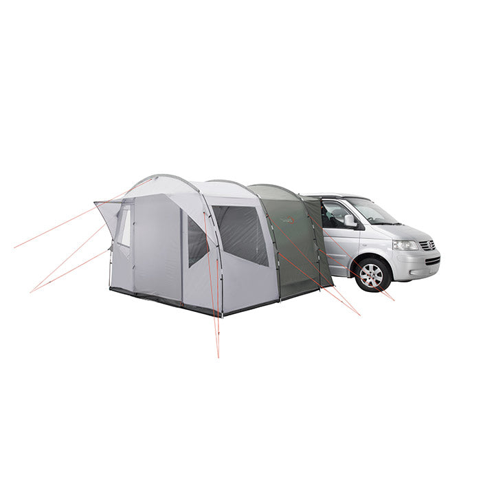 Biltelt tunneldesign med frontsolsejl, ståhøjde og ventilering - Easy Camp