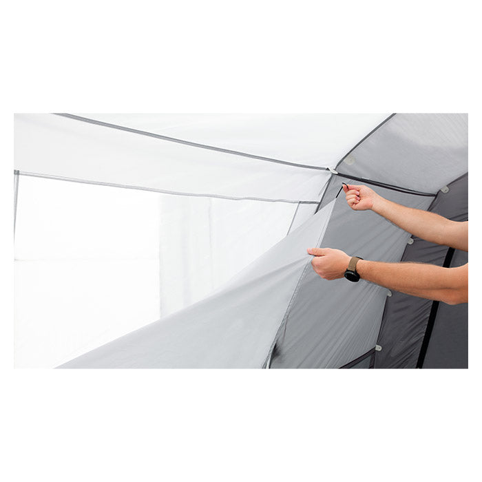 Biltelt tunneldesign med frontsolsejl, ståhøjde og ventilering - Easy Camp