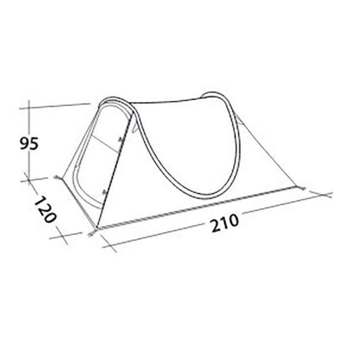Pop-up telt 2-personers, hurtigt opslået, myggenet og ventilation - Easy Camp