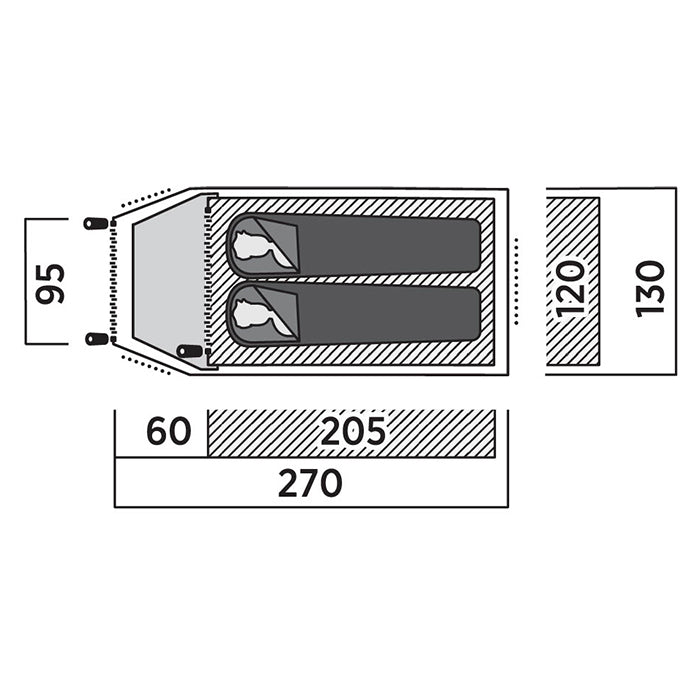 Telt 2-personers med forrum og god ventilation - Easy Camp