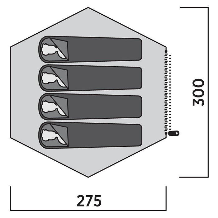 Telt Otra Tipi - tipi-telt til 4 personer uden midterstang, ventilering og mesh-dør - Easy Camp
