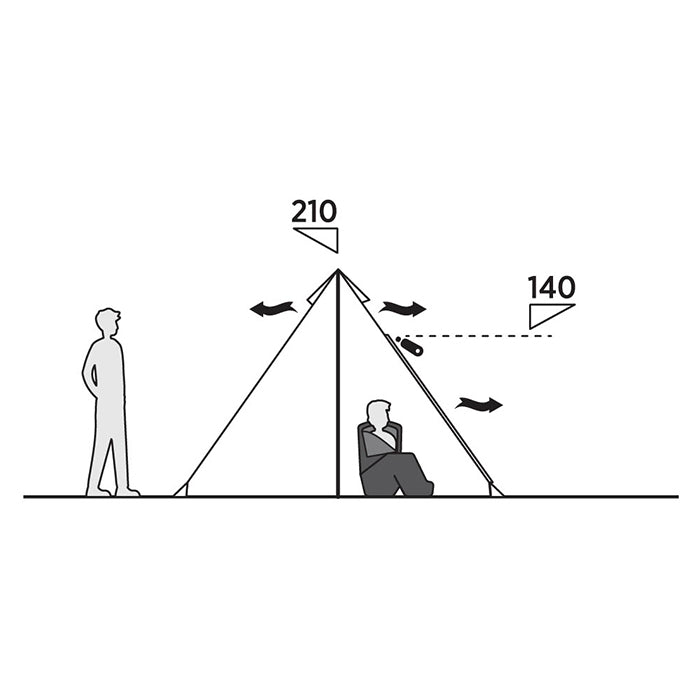 Telt Otra Tipi - tipi-telt til 4 personer uden midterstang, ventilering og mesh-dør - Easy Camp
