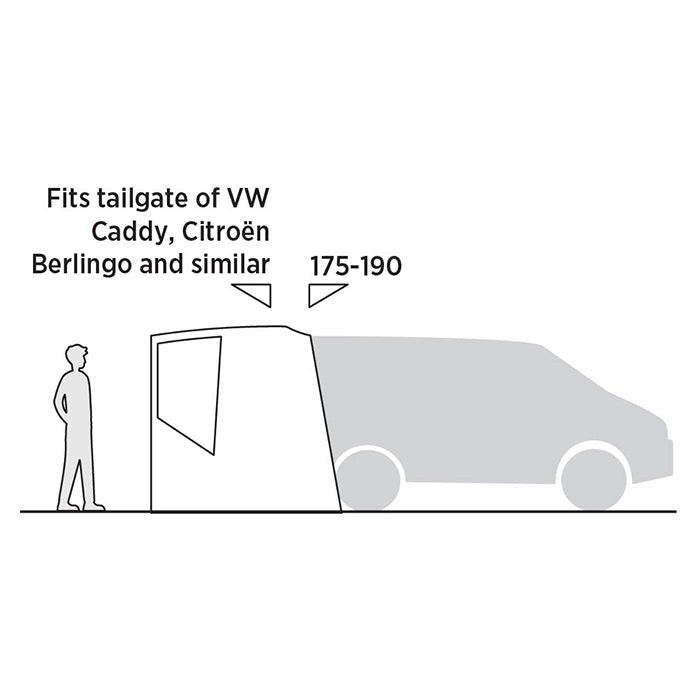 Biltelt til bagklap - Krossbu Mini, passer til Berlingo/Rifter/Caddy, Easy Camp