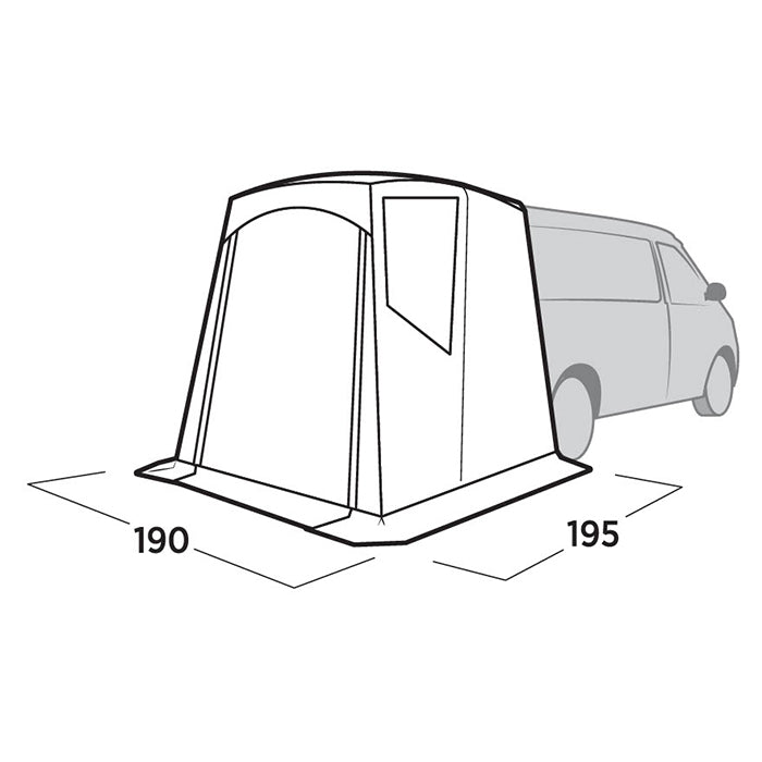 Biltelt til autocamper/van med frontsolsejl og ventilation - passer VW T5/T6/T6.1 & Mercedes W639/W447, Easy Camp