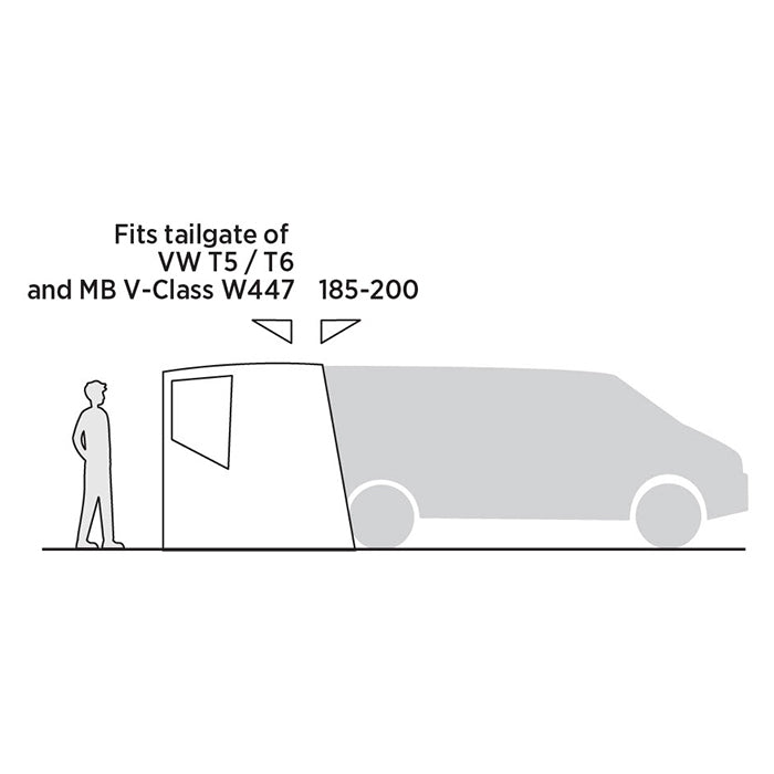 Biltelt til autocamper/van med frontsolsejl og ventilation - passer VW T5/T6/T6.1 & Mercedes W639/W447, Easy Camp