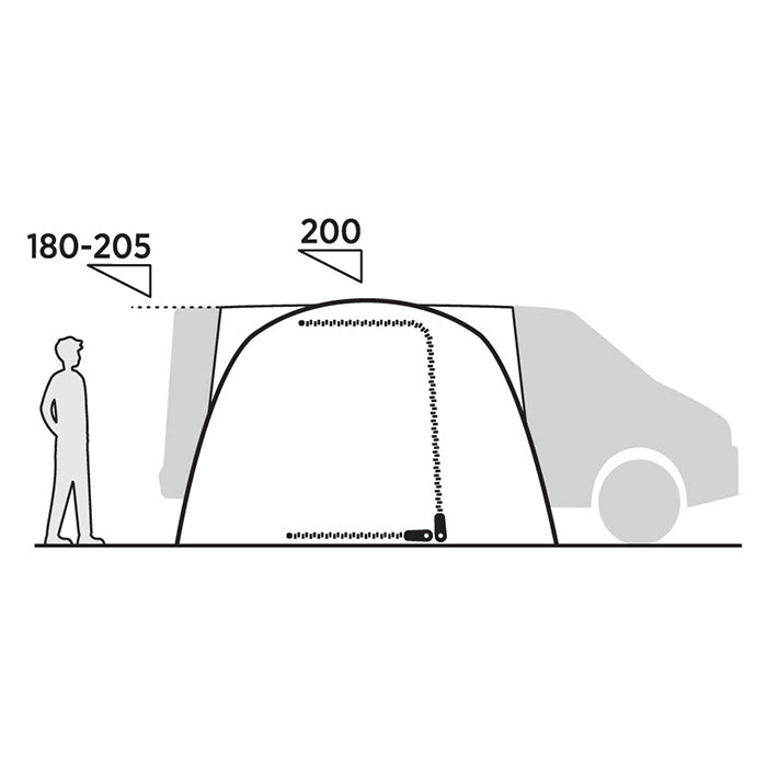 Biltelt tunneldesign med ståhøjde og fem vinduer - Easy Camp