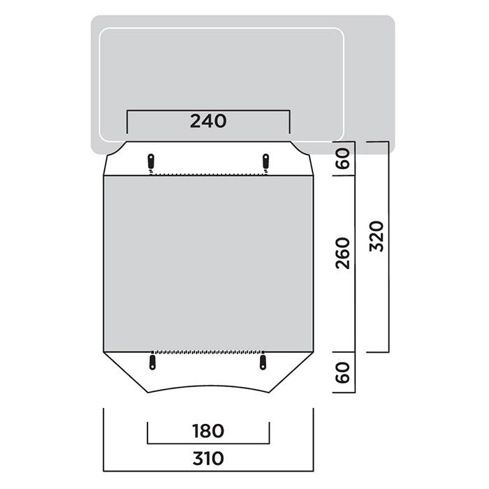 Biltelt tunneldesign med ståhøjde og fem vinduer - Easy Camp