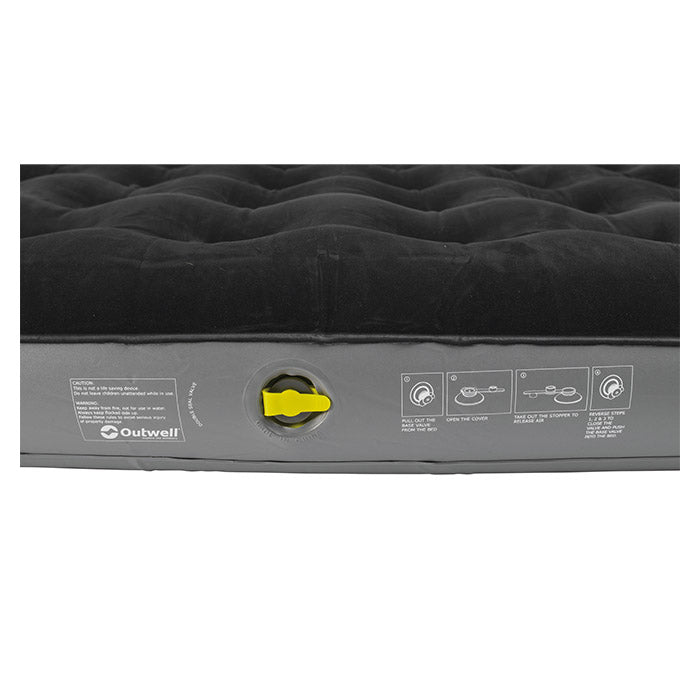 Dobbelt luftmadras med velouroverside, 185x130x20 cm - Outwell