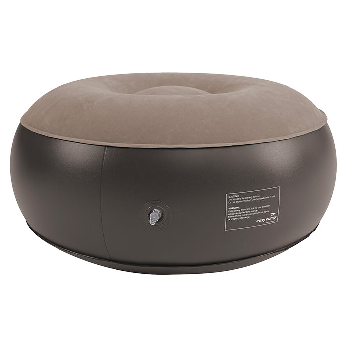 Oppustelig loungestol og puf Maple - brun, velour, 100 kg max belastning - Easy Camp