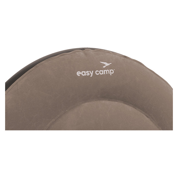 Oppustelig loungestol og puf Maple - brun, velour, 100 kg max belastning - Easy Camp