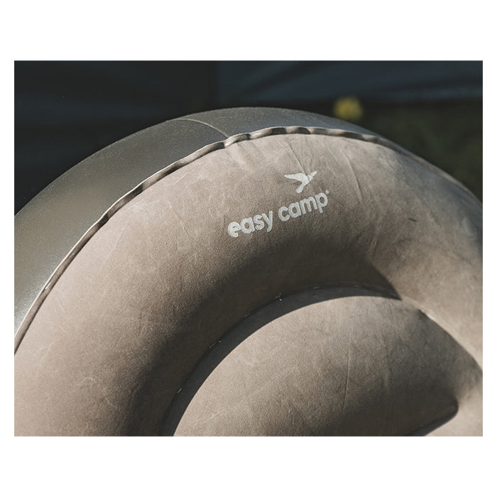 Oppustelig loungestol og puf Maple - brun, velour, 100 kg max belastning - Easy Camp