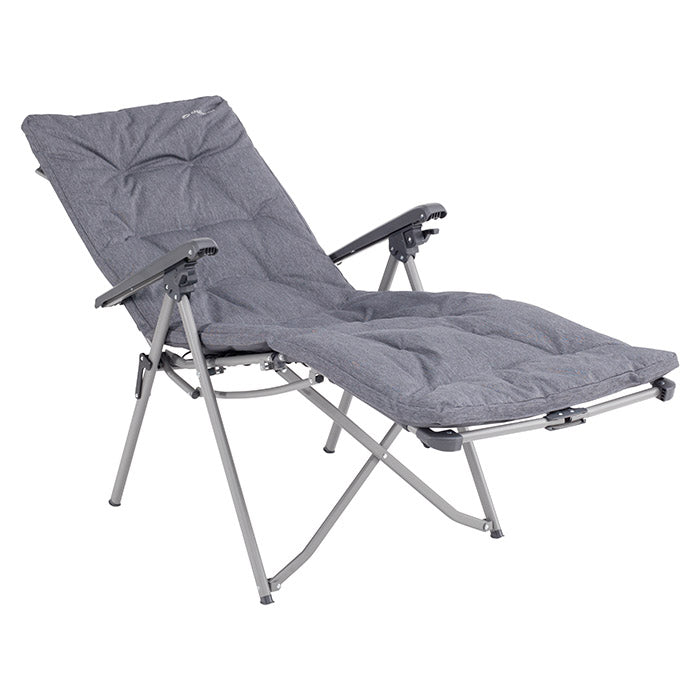 Loungestol foldbar med højt ryglæn og netlomme, foldemøbel til camping 135 kg - Outwell