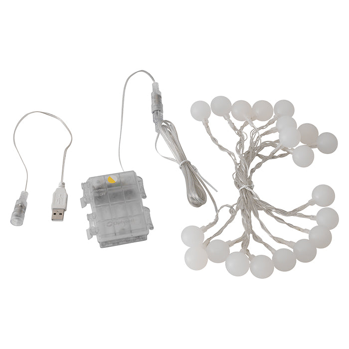 Lyskæde 20 pærer 285 cm batteri IP44 - Outwell