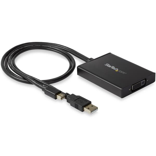 StarTech.com Mini DisplayPort to Dual-Link DVI Adapter - USB Powered - Dual Link Connectivity - Black - DVI Active Display Converter (MDP2DVID2) Video transformer