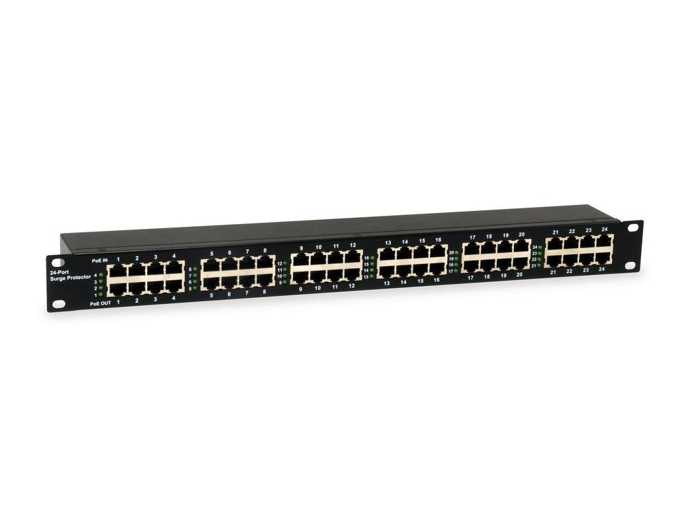 LevelOne ESP-2400 PoE-strømstødsbeskytter 24-stik Sort