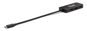 Club 3D CSV-1553 USB-C With DP-Alt mode til 3xDisplayPort videoadapter Sort