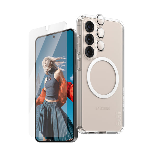 CARE by PanzerGlass Urban Combat Beskyttelsescover Hvid Gennemsigtig Samsung Galaxy S25