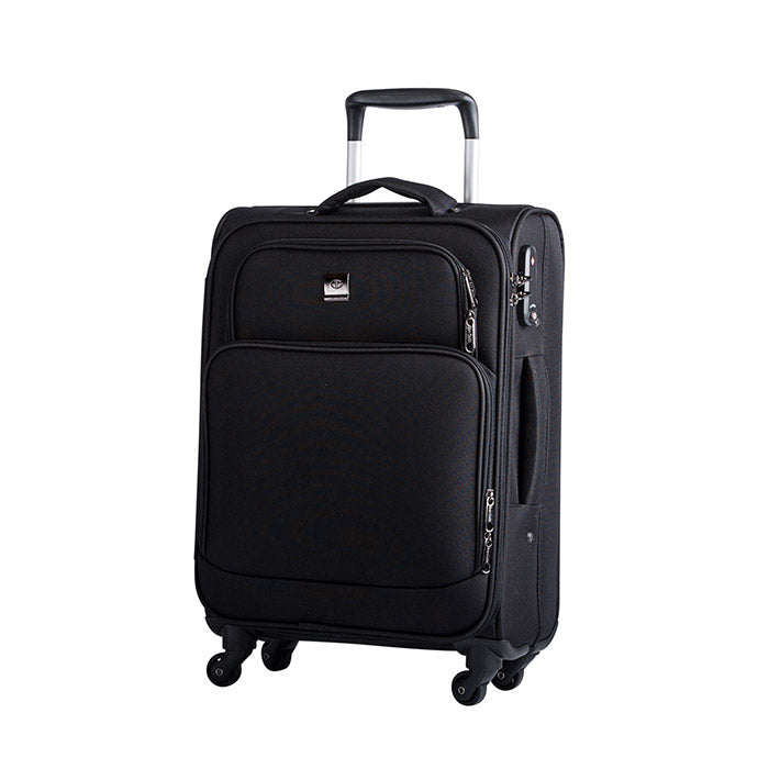 Trolleysæt 3 stk blød kabinekuffert, mellem og stor, TSA-lås, 4 dobbelthjul - Bon Goût