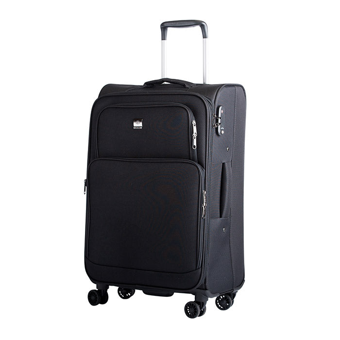 Trolleysæt 3 stk blød kabinekuffert, mellem og stor, TSA-lås, 4 dobbelthjul - Bon Goût