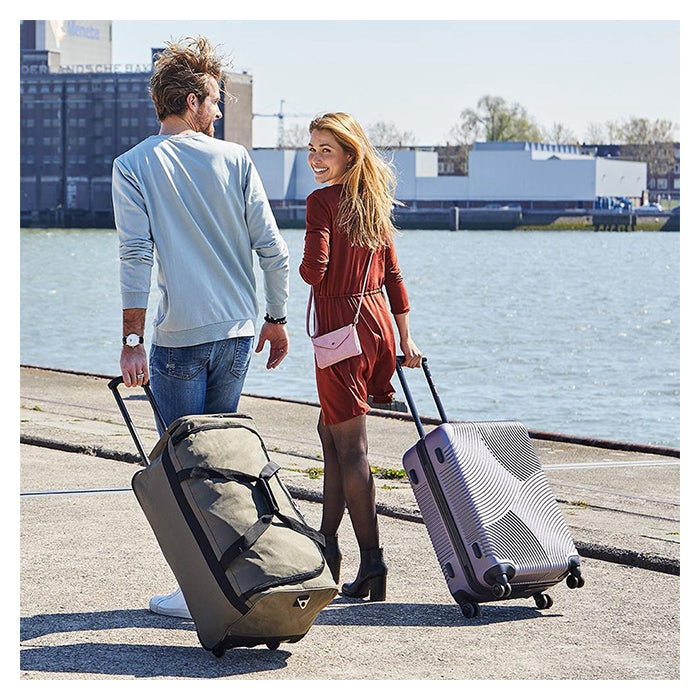 Duffelbag på hjul 81 L - stor rejsetaske med skatehjul og teleskophåndtag, Enrico Benetti