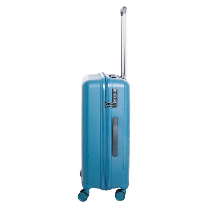 Kuffertsæt 3 stk hård polypropylen Peacock 4 hjul TSA-lås kabine+mellem+stor - Bon Goût