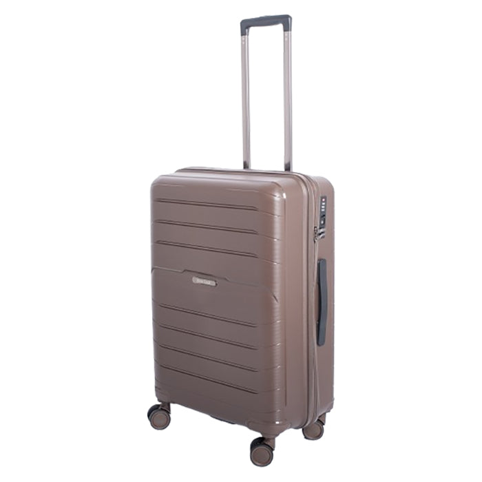 Kuffertsæt 3 stk hårdt shell mocca med TSA-lås og 360° hjul - Bon Goût