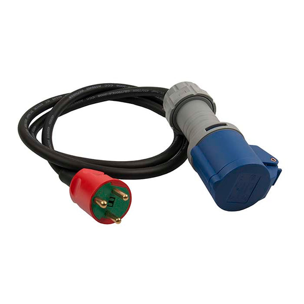 Adaptorkabel CEE hun til DK S8 han 1,4 m 16A 230V H07RN-F elworks