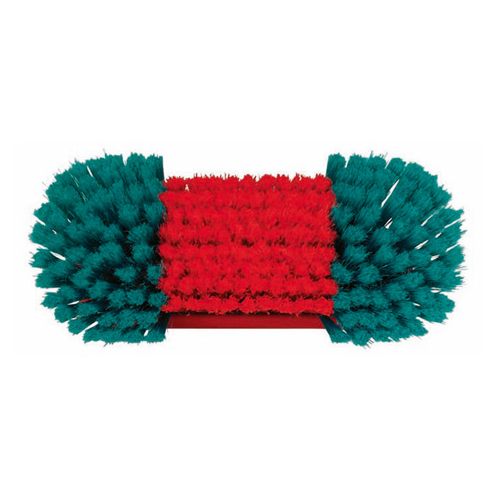 Vaskebørste med vandgennemløb 25 cm, skråbørster og gummikant - Vikan