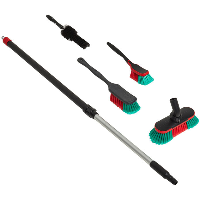 Vaskesæt til bil - autobørste, multibørste, fælgebørste, teleskopskaft med vandgennemløb - Vikan