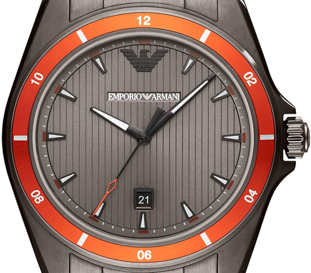 Emporio Armani Sigma kvarts grå skive grå stål rem ur For Men Ar11178