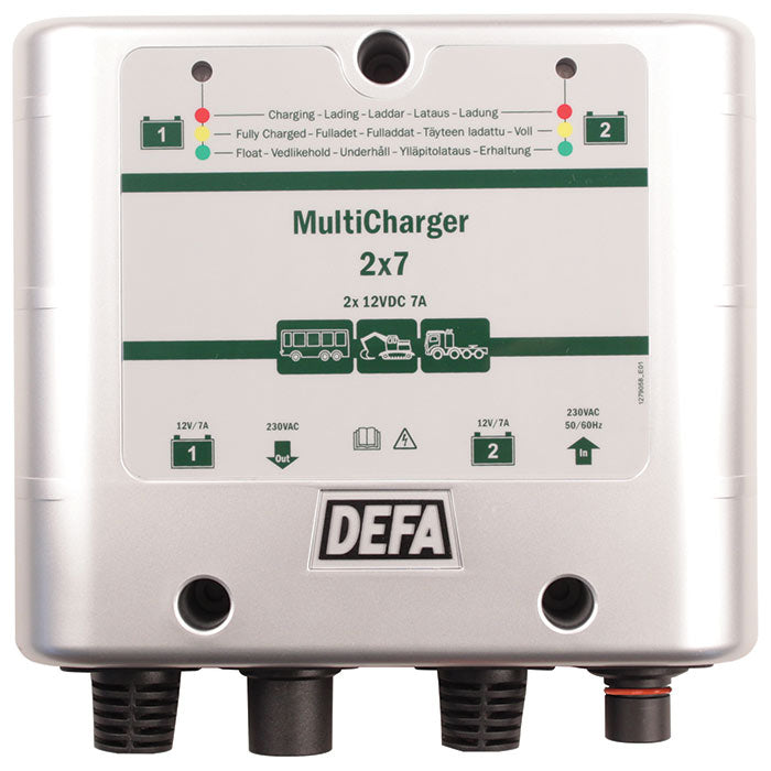 12V multicharger 2x7A (Schuko) - DEFA